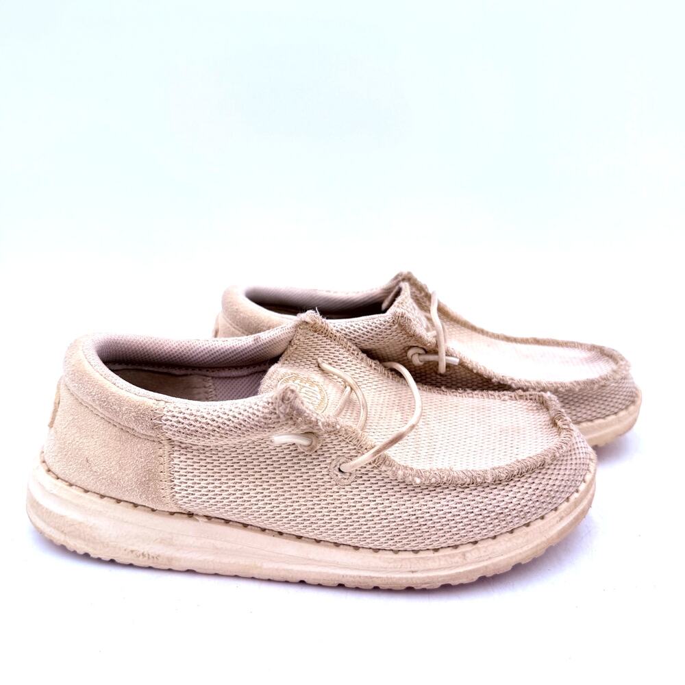 Hey Dude Kids Walley Youth Funk Mono Natural Boat Shoes Size 13